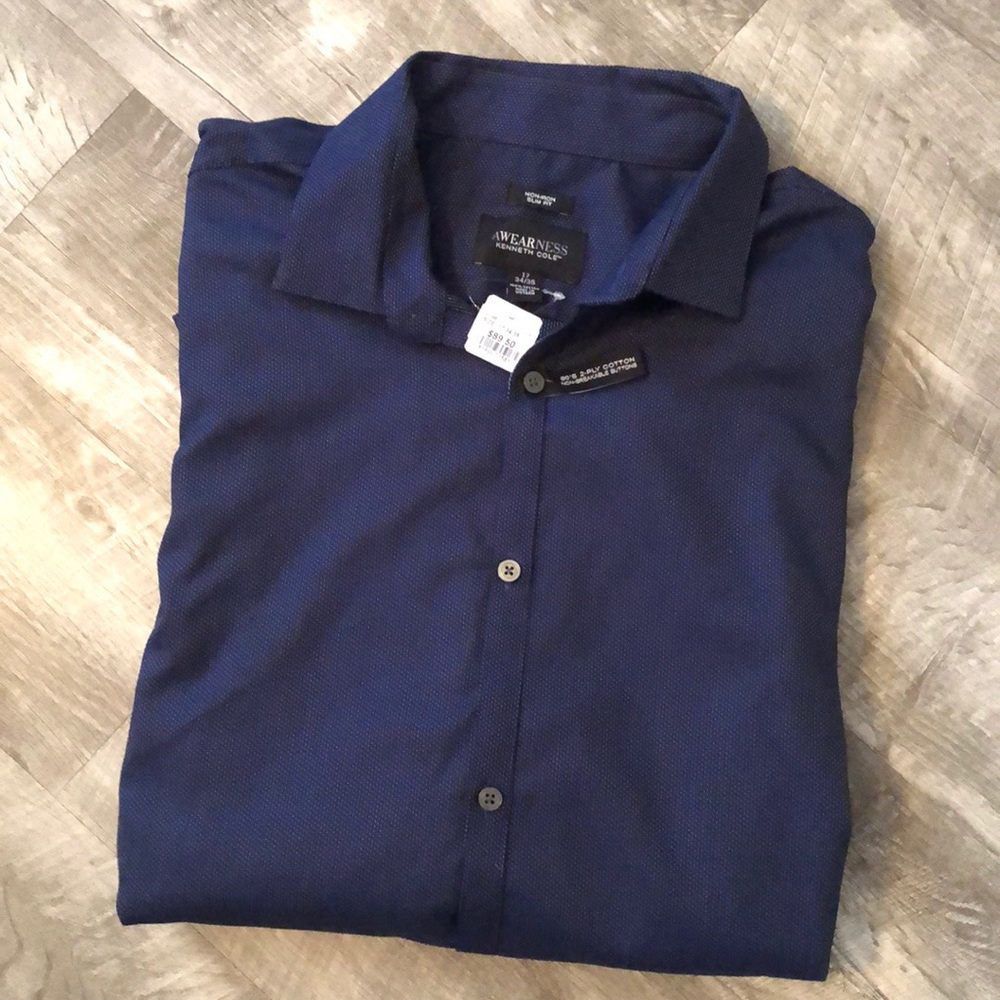 NWT! Awearness Kenneth Cole Slim Fit Dress Shirt